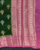 SC2967 - TUSSAR WITH MEENA BUTTA OVER BODY AND CONTRAST BORDER